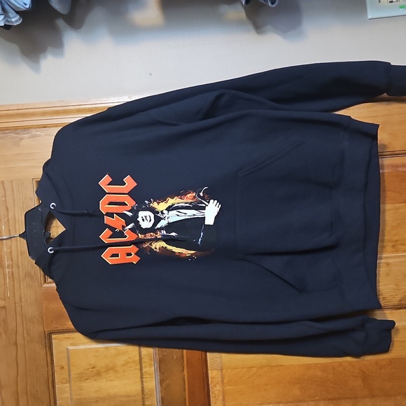 NWT AC/DC Angus Young Graphic Print Black Hoodie - Picture 2 of 7
